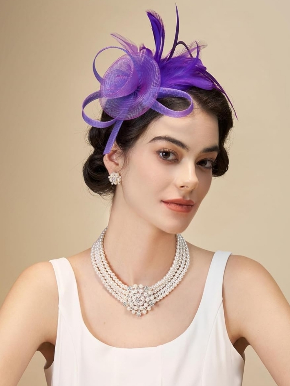NEW! Purple Feather Fascinator